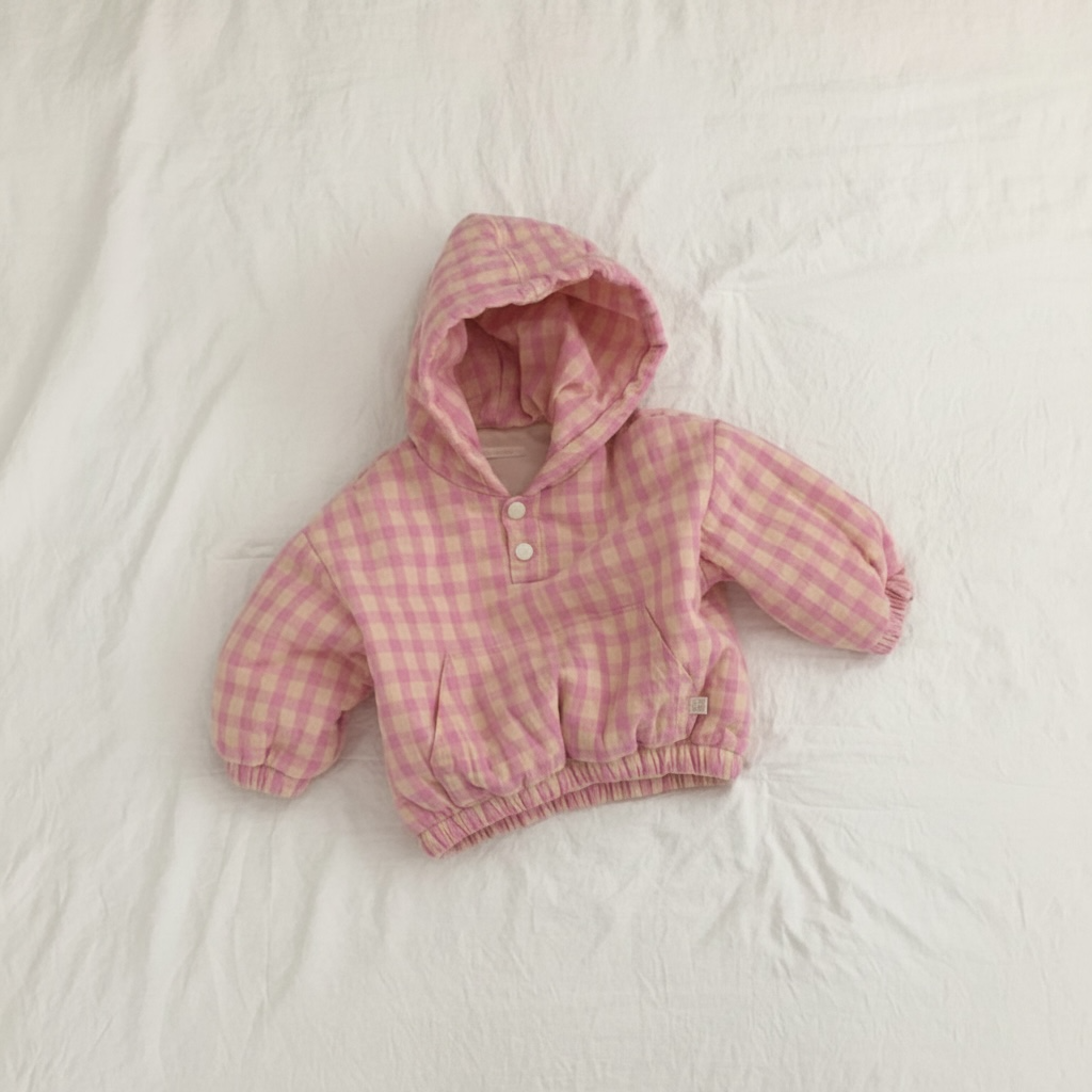 Gingham Padded Pullover